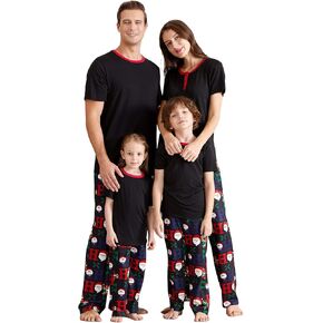 IFFEI Family Christmas Pajamas Matching Sets with Short Sleeve Tops | Christmas Pajamas for Family Photos; Soft Stretch Tops, Pants with Pockets; Adult Adjustable Drawstring Waist in Saudi Arabia