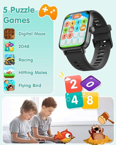 Kids Smart Watch, Kids Watch No Phone Needed Heart Rate & Sleep Tracker, Stress & SpO2 Monitor, 1.8" Fitness Tracker Step Counter, Alarm Clock, Games, Swimming Watch for Boys Girls Teens Aged 5+ in Saudi Arabia
