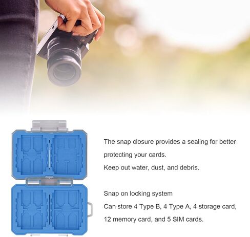 VBESTLIFE Memory Card Case, Professional Water Proof and Anti Shock, for 4 x Type B, 4 x Type A, 4 x Storage Card, 12 x Memory Card, 5 x SIM Card (Orange) in Saudi Arabia