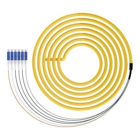 4Pack LC UPC 12 Strand Multimode Fiber Optic Pigtail Cables, OM3/OM4 50/125, 1.5m (5ft), High-Density LC-UPC Connector for Data Centers, Telecom, and Network - Low Insertion Loss, High Performance in Kuwait