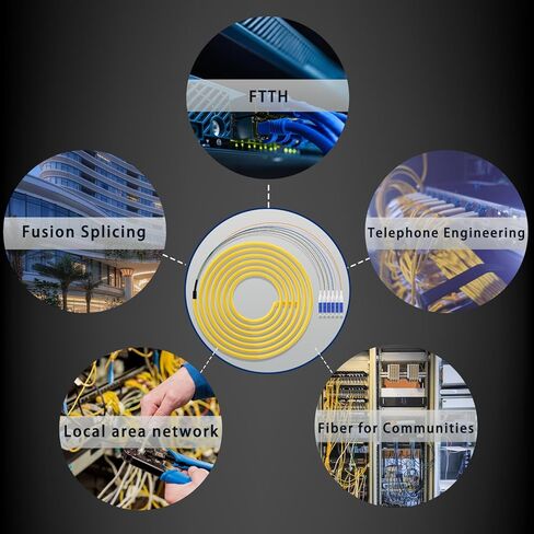 4Pack LC UPC 12 Strand Multimode Fiber Optic Pigtail Cables, OM3/OM4 50/125, 1.5m (5ft), High-Density LC-UPC Connector for Data Centers, Telecom, and Network - Low Insertion Loss, High Performance in Kuwait