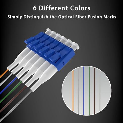4Pack LC UPC 12 Strand Multimode Fiber Optic Pigtail Cables, OM3/OM4 50/125, 1.5m (5ft), High-Density LC-UPC Connector for Data Centers, Telecom, and Network - Low Insertion Loss, High Performance in Kuwait