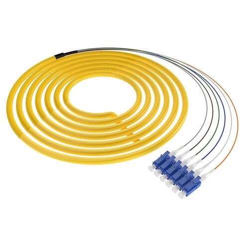 4Pack LC UPC 12 Strand Multimode Fiber Optic Pigtail Cables, OM3/OM4 50/125, 1.5m (5ft), High-Density LC-UPC Connector for Data Centers, Telecom, and Network - Low Insertion Loss, High Performance in Kuwait