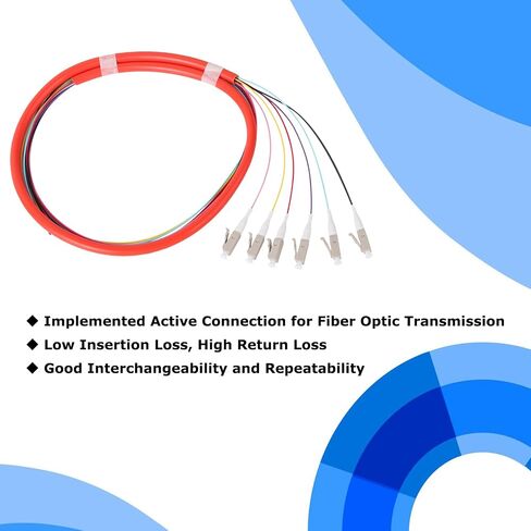 6 Strand LC/UPC Fiber Optic Pigtail 1.2m LC OS2 Singlemode Fiber Pigtail for Networks Communication System, 4 Packs in Saudi Arabia