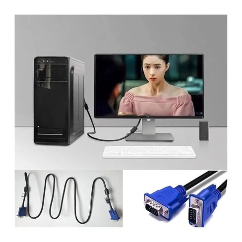 KLUFO كابل VGA عالي التحمل ذكر إلى ذكر SVGA سلك شاشة الكمبيوتر 1080p فيديو BN81-17941A in Kuwait