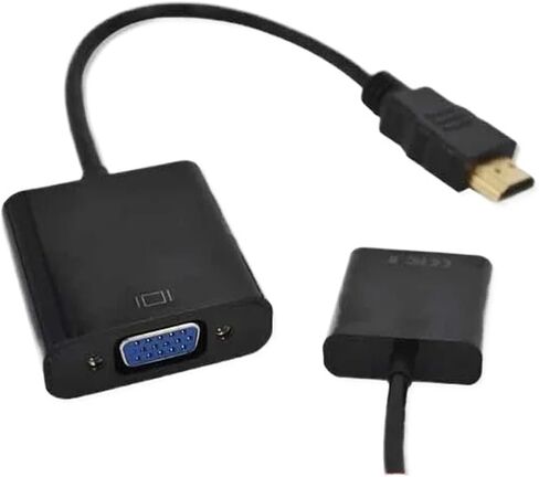 HD 1080P HDMI-Compatible Male to V/GA Female Cable Digital to Analog Converter Adapter for PC(Black) in Saudi Arabia