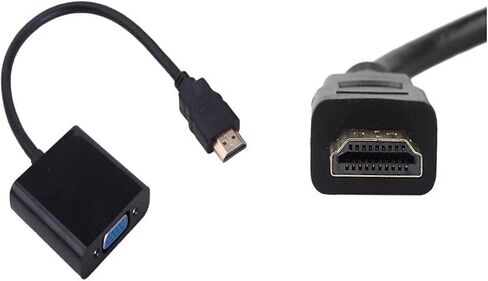 HD 1080P HDMI-Compatible Male to V/GA Female Cable Digital to Analog Converter Adapter for PC(Black) in Saudi Arabia