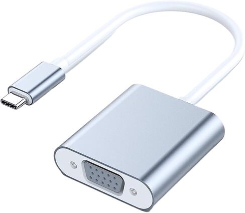 USB C to V/GA Cable for 15 Pro Max. USB 3.1 TY>pe C to V/GA Adapter M>oni>tor Cable for Pro Air de*/ll XPS13 XPS15(Silver No braiding) in Saudi Arabia