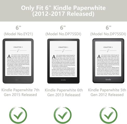 MOROCK Case for 6" Kindle Paperwhite 5th/6th/7th Generation 2012-2017 Released(Model No. EY21 & DP75SDI), Premium Lightweight PU Leather and PC Clear Acrylic Back Cover, Auto Wake/Sleep, Oat Coffee in Kuwait