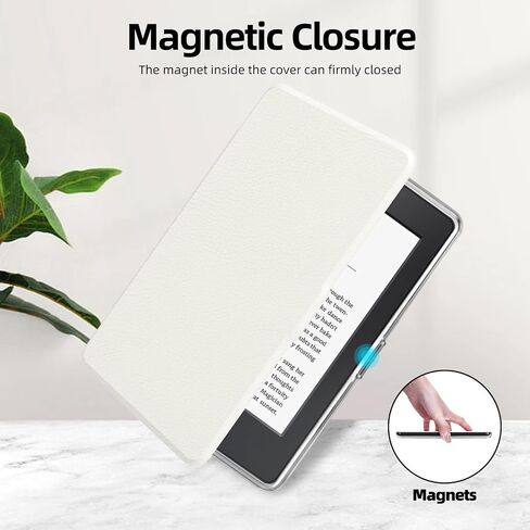 MOROCK Case for 6" Kindle Paperwhite 5th/6th/7th Generation 2012-2017 Released(Model No. EY21 & DP75SDI), Premium Lightweight PU Leather and PC Clear Acrylic Back Cover, Auto Wake/Sleep, Oat Coffee in Kuwait