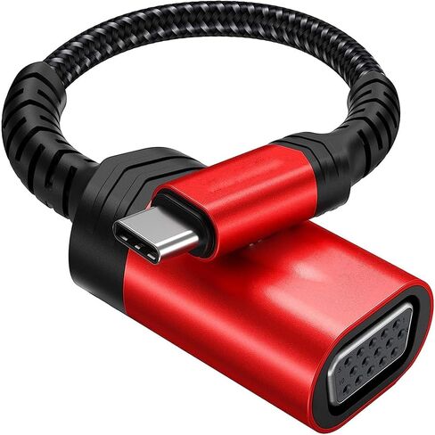 USB C to V/GA Cable for 15 Pro Max. USB 3.1 TY>pe C to V/GA Adapter M>oni>tor Cable for Pro Air de*/ll XPS13 XPS15(Silver No braiding) in Saudi Arabia