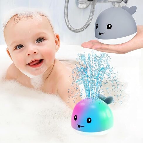 ZHENDUO Baby Bath Toys, Whale Automatic Spray Water Bath Toy, Induction Sprinkler Bathtub Shower Toys for Toddlers Kids Boys Girls, Pool Toy for Baby (Grey Whale) in Saudi Arabia