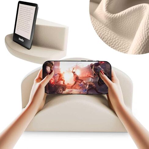 حامل وسادة للهاتف، تصميم قابل للطي 2 في 1، حامل وسادة متوافق مع جهاز Kindle مقاس 12.2 بوصة، هاتف، يقلل من ضغط المعصم، حامل وسادة للكمبيوتر اللوحي متعدد الزوايا مع حافظة قابلة للإزالة، قابل للغسل in Saudi Arabia