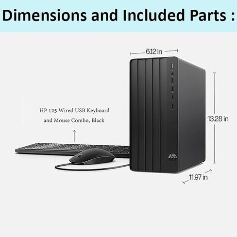 برج الكمبيوتر المكتبي HP 290 G9 للطلاب المنزليين والأعمال، معالج Intel رباعي النواة من الجيل الثالث عشر، ذاكرة الوصول العشوائي DDR4 سعة 16 جيجابايت، SSD PCIe 1 تيرابايت، محول WiFi، RJ-45، HDMI، VGA، كيلو بايت وماوس، Windows 11 Home in Saudi Arabia
