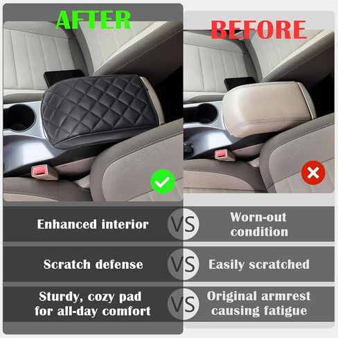 غطاء ذراعي وحدة التحكم المركزية لعام 2013 2014 2015 2016 Ford Escape & C-Max SUV Accessories ، غطاء راحة ذراع جلد نباتي للسيارة ، واقي مخصص في صندوق المقعد. in Saudi Arabia