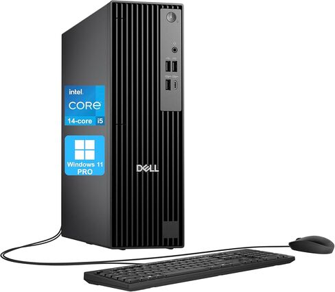 Dell Pro Slim QCS1250 SFF Desktop Computer, 16-core Intel Core i9-12900K, 32GB DDR5, 1TB SSD, DisplayPort + HDMI, Wi-Fi 6E, Bluetooth, RJ-45, USB-C, Wired Keyboard & Mouse, Windows 11 Pro in Saudi Arabia
