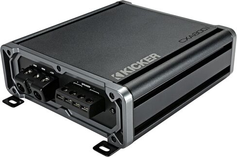 Kicker 46CXA8001 800W CX Series Mono Class D Subwoofer Amplifier + SoundBox T4AW-R 4 Gauge Amp Kit Bundle - One-Ohm Stable، Variable 12dB Crossover، KickEQ Bass Boost، مجموعة تثبيت 4500 واط in Saudi Arabia