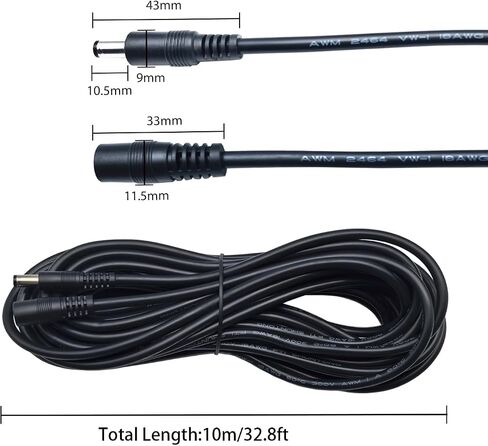 5.5mm x 2.1mm DC Power Extension Cable, 3-Pack, 1FT in Kuwait