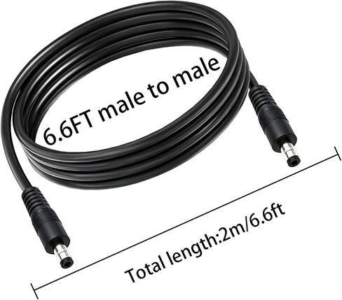 2 قطعة 6.6ft DC 5.5mm x 2.5mm ذكر إلى ذكر كابل تمديد الطاقة، 14AWG 12V 24V DC سلك الطاقة لكاميرا CCTV، شاشة الطاقة الشمسية، الألواح الشمسية in Kuwait