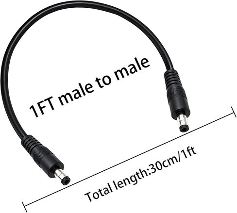 2 قطعة 6.6ft DC 5.5mm x 2.5mm ذكر إلى ذكر كابل تمديد الطاقة، 14AWG 12V 24V DC سلك الطاقة لكاميرا CCTV، شاشة الطاقة الشمسية، الألواح الشمسية in Kuwait