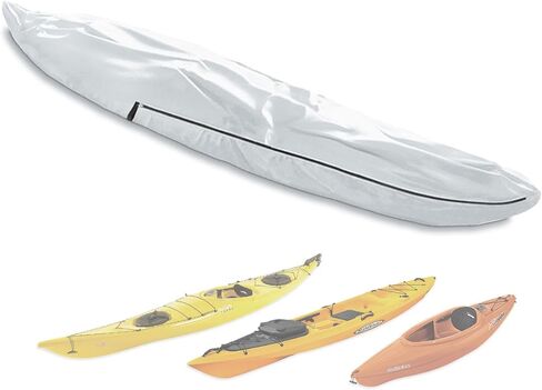 UPF 50+ Kayak Cover, Dustproof Canoe Cover for Outdoor Storage, 420D Waterproof Kayak Cover for Fishing Boat, Gray (Silver, 10ft) in Saudi Arabia