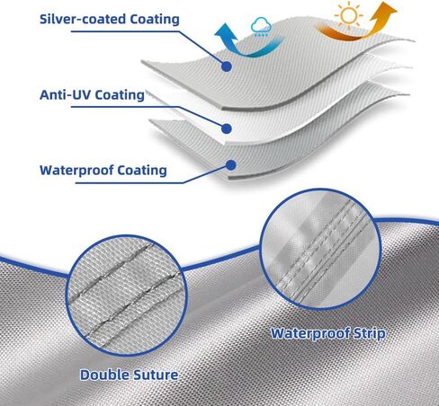 UPF 50+ Kayak Cover, Dustproof Canoe Cover for Outdoor Storage, 420D Waterproof Kayak Cover for Fishing Boat, Gray (Silver, 10ft) in Saudi Arabia