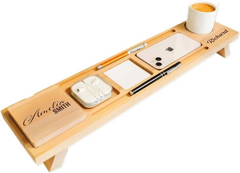Personalized Wooden Phone Stand, Custom Office Desk Organizer, Laptop Stand for Desk, Office Desk Storage Trays, Office Desktop Accessories in Saudi Arabia