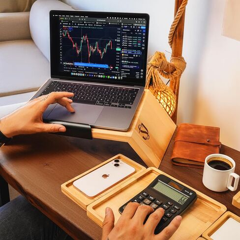 Personalized Wooden Phone Stand, Custom Office Desk Organizer, Laptop Stand for Desk, Office Desk Storage Trays, Office Desktop Accessories in Saudi Arabia