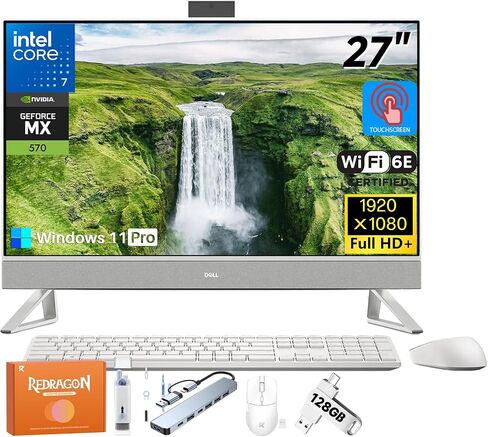 Dell Inspiron 7730 All in One Touchscreen Desktop Computer, Intel 10-Core 7 150U (Max 5.4GHz), 27" FHD Display, 32 GB DDR5, 1 TB SSD, NVIDIA MX570A, Windows 11 Pro, Wi-Fi 6E, Wireless KB Mouse Set in Saudi Arabia