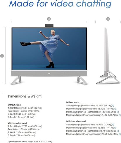 كمبيوتر ديل انسبايرون 7730 الكل في واحد بشاشة تعمل باللمس | شاشة FHD IPS مقاس 27 بوصة | NVIDIA GeForce MX570A | Intel 7-150U | Win 11 Pro | Wi-Fi 6E | لوحة مفاتيح وماوس لاسلكي | ذاكرة الوصول العشوائي (RAM) سعة 64 جيجابايت | محرك أقراص SSD سعة 4 تيرابايت | in Saudi Arabia