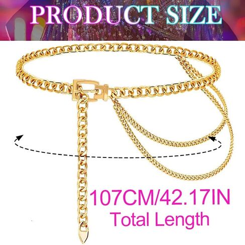 Nicute Silver Waist Chain Metal Chain Belts Chunky Dress Belt Accessories for Women in Saudi Arabia