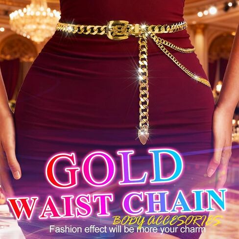 Nicute Silver Waist Chain Metal Chain Belts Chunky Dress Belt Accessories for Women in Saudi Arabia