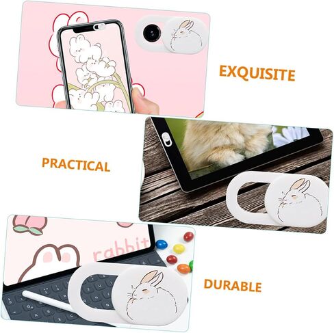 3Pcs Cartoon Webcam Cover Set Privacy Protection for Tablets and Phones Ultra-Thin Slider for Use in Saudi Arabia