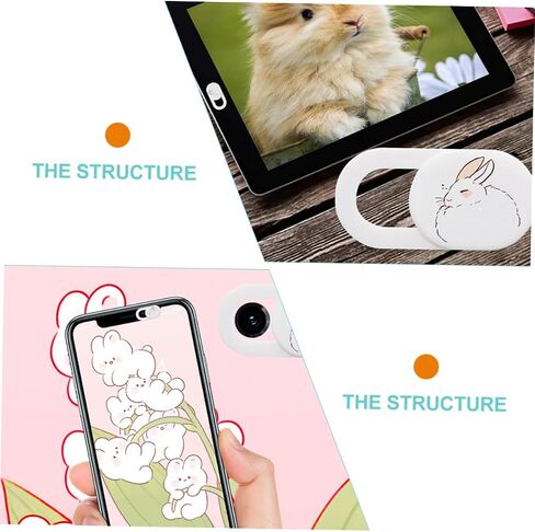 3Pcs Cartoon Webcam Cover Set Privacy Protection for Tablets and Phones Ultra-Thin Slider for Use in Saudi Arabia