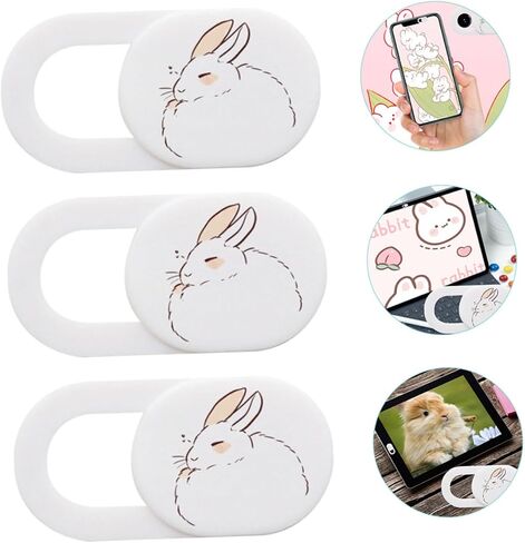 3Pcs Cartoon Webcam Cover Set Privacy Protection for Tablets and Phones Ultra-Thin Slider for Use in Saudi Arabia