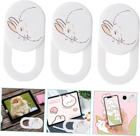 3Pcs Cartoon Webcam Cover Set Privacy Protection for Tablets and Phones Ultra-Thin Slider for Use in Saudi Arabia