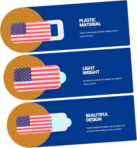 NUOBESTY 4Pcs American Flag Pattern Protect Covers Peeping Sliding Phone for Laptops Tablets Phones Durable Material for Privacy and Decoration in Saudi Arabia
