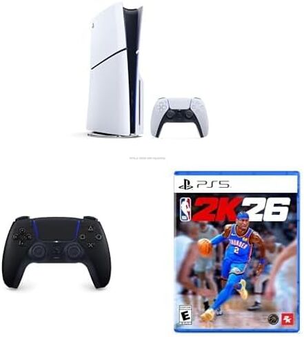 Bundle of PlayStation®5 console (slim) + PlayStation DualSense® Wireless Controller - Midnight Black + NBA 2K26 - PlayStation 5 in Saudi Arabia