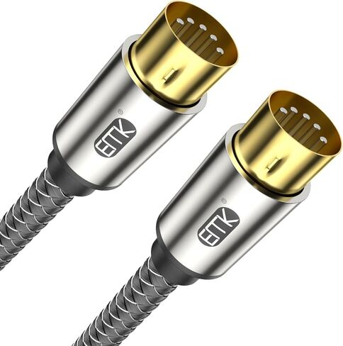 5-Pin DIN MIDI Extension Cable - Male to Female Adapter for Keyboard, Synthesizer, Piano & Guitar - 1M Audio Connector in Saudi Arabia