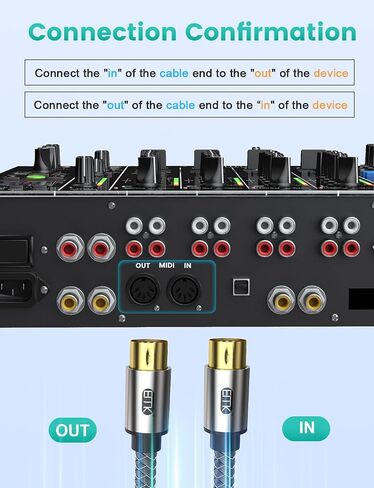 5-Pin DIN MIDI Extension Cable - Male to Female Adapter for Keyboard, Synthesizer, Piano & Guitar - 1M Audio Connector in Saudi Arabia