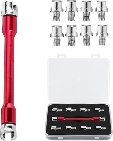 Motorcycle Spoke Wrench, Spoke Torque Wrench Motorcycle Repair Tool Spanner Set with Universal 10 Size Interchangeable Heads in Saudi Arabia