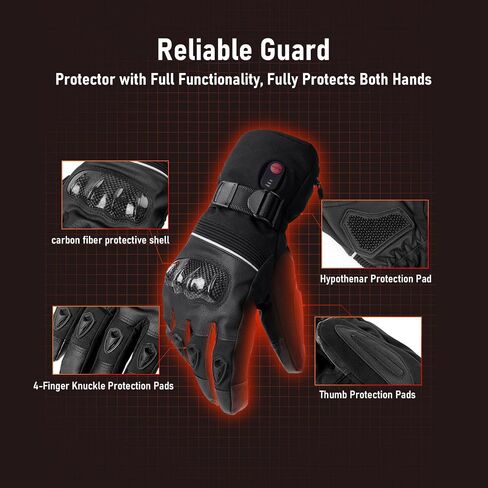 Heated Gloves, 5V 5000mAh Rechargeable Battery, Men Women, Upgraded Waterproof Windproof Non-Slip & Touchscreen Compatible, for Motorcycle Riding, Skiing, Hiking, Fishing, Hunting in Saudi Arabia