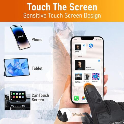 Heated Gloves, 5V 5000mAh Rechargeable Battery, Men Women, Upgraded Waterproof Windproof Non-Slip & Touchscreen Compatible, for Motorcycle Riding, Skiing, Hiking, Fishing, Hunting in Saudi Arabia