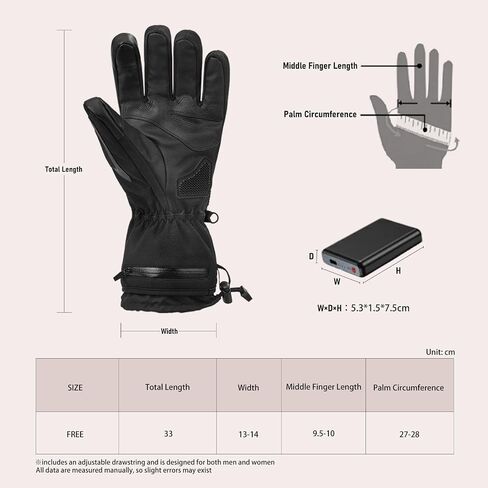 Heated Gloves, 5V 5000mAh Rechargeable Battery, Men Women, Upgraded Waterproof Windproof Non-Slip & Touchscreen Compatible, for Motorcycle Riding, Skiing, Hiking, Fishing, Hunting in Saudi Arabia