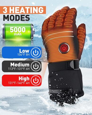 Heated Gloves for Men Women, Rechargeable Battery Heated Gloves with Touchscreen for Hunting Camping Skiing in Saudi Arabia