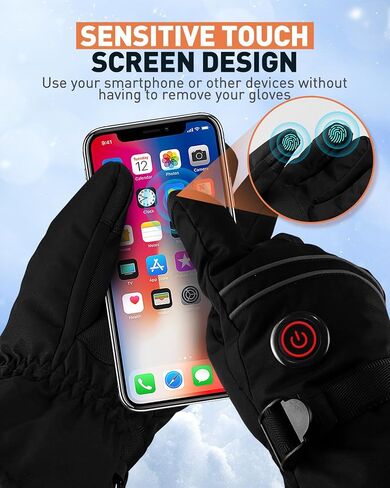 Heated Gloves for Men Women, Rechargeable Battery Heated Gloves with Touchscreen for Hunting Camping Skiing in Saudi Arabia