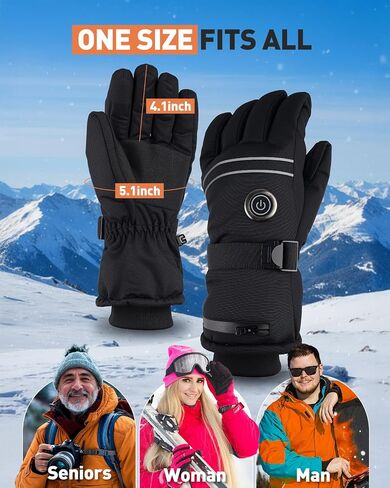 Heated Gloves for Men Women, Rechargeable Battery Heated Gloves with Touchscreen for Hunting Camping Skiing in Saudi Arabia