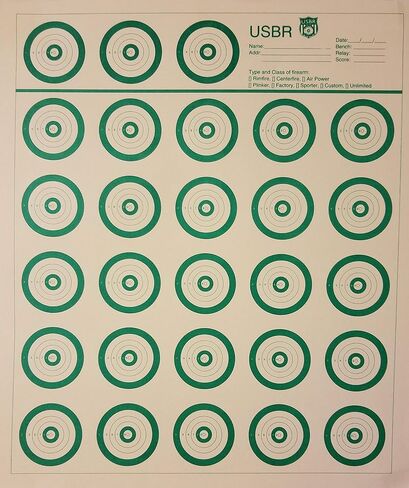 USBR Official Targets (United States Bench Rest) 50 Yard, Green, 16" x 14" in Saudi Arabia