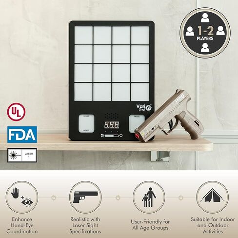 Laser Shooting Training System, VariShot Trainer Target with Point-of-Impact Display and Timed Games, Dry Fire Practice with SIRT Pistols, Class I Laser Output <0.396mW, Includes 2 Pistols in Saudi Arabia