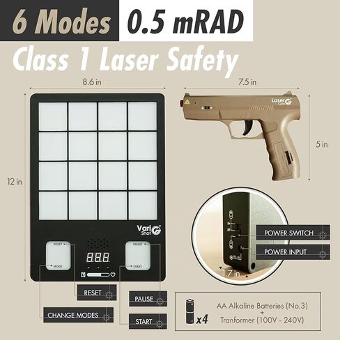 Laser Shooting Training System, VariShot Trainer Target with Point-of-Impact Display and Timed Games, Dry Fire Practice with SIRT Pistols, Class I Laser Output <0.396mW, Includes 2 Pistols in Saudi Arabia